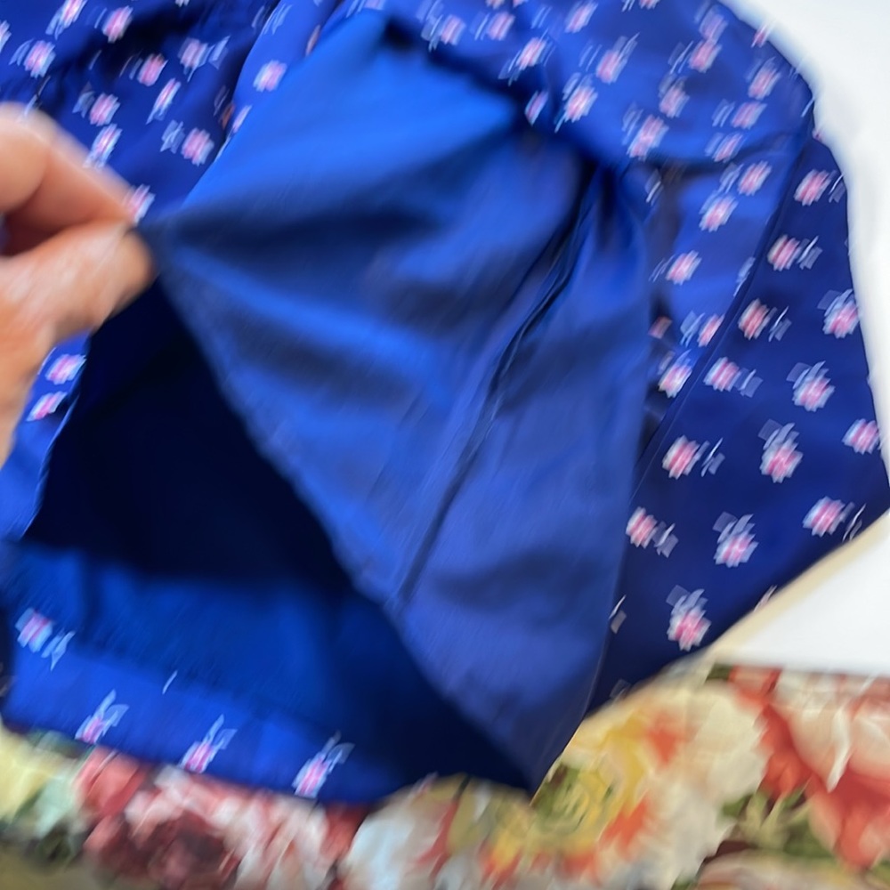 J Crew Sleeveless Navy and Pink Floral Dress with Bottom Ruffle XS - Picture 9 of 15